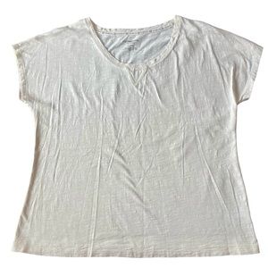 Womens Liz Claiborne Active White XL Tee Short Sleeve Round Neck